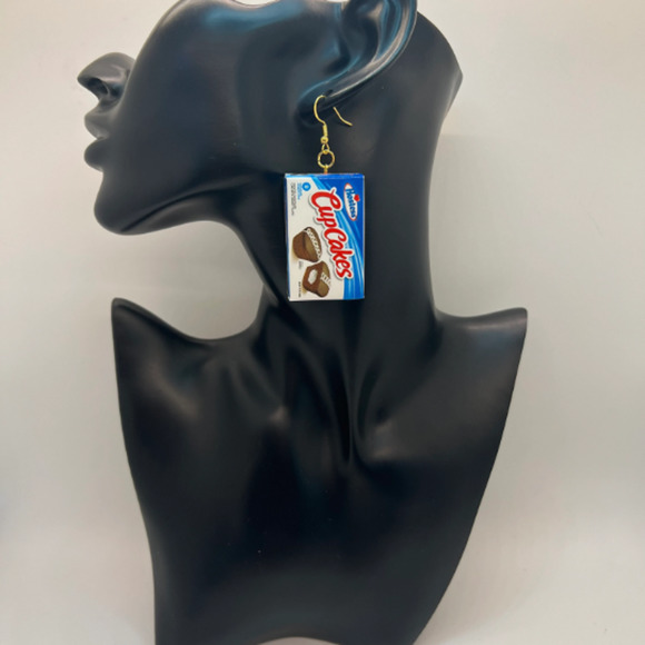 Hostess Cupcake Earrings - Snack Box Earrings - Little Debbie Earrings - Picture 7 of 8